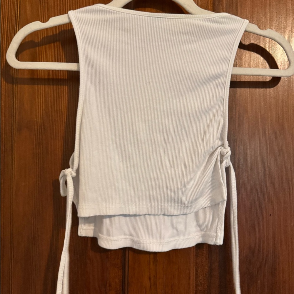 White Ribbed Tank Top - Picture 4 of 6